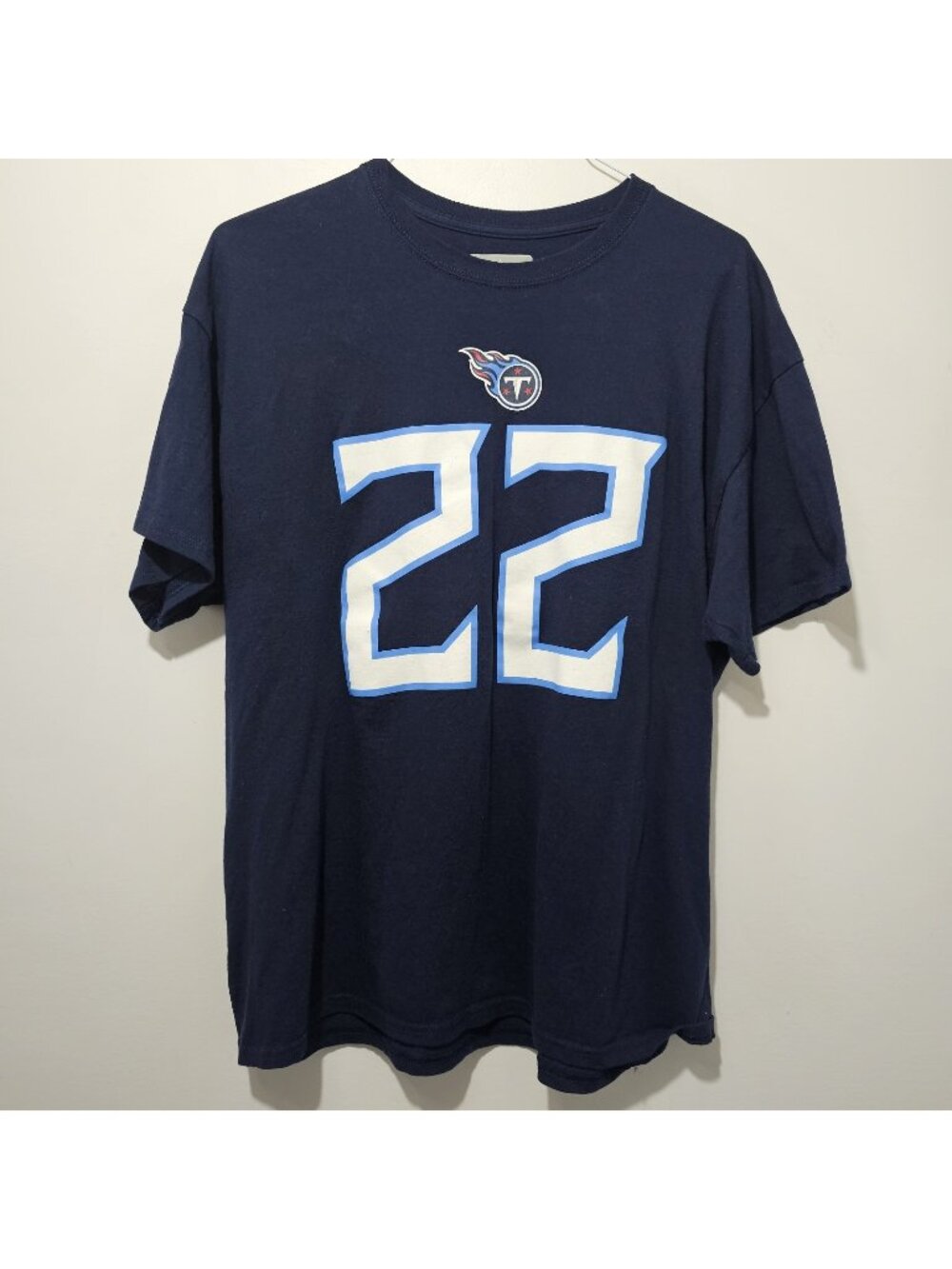 NFL Tennessee Titans Derrick Henry #22 Adult Size XL Dark Blue T-Shirt